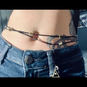 Labradorite waistbeads with Black Jasper accent